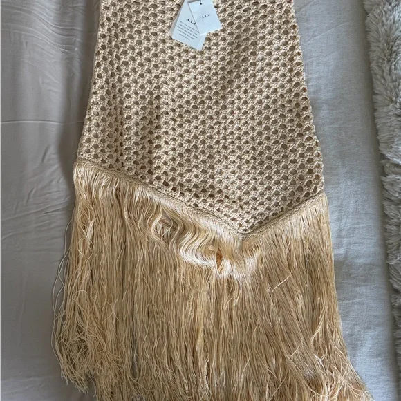 A.L.C. Cream Crochet Mini Skirt with Fringe - Picture 2 of 3